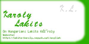 karoly lakits business card